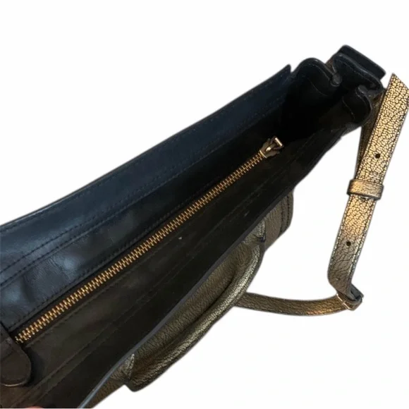 Coach Metallic Gold Satchel Bag - Picture 4 of 9